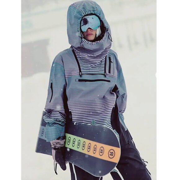 Free People FP Movement Blizzard Bliss Printed Pullover Waterproof Jacket - Picture 8 of 12